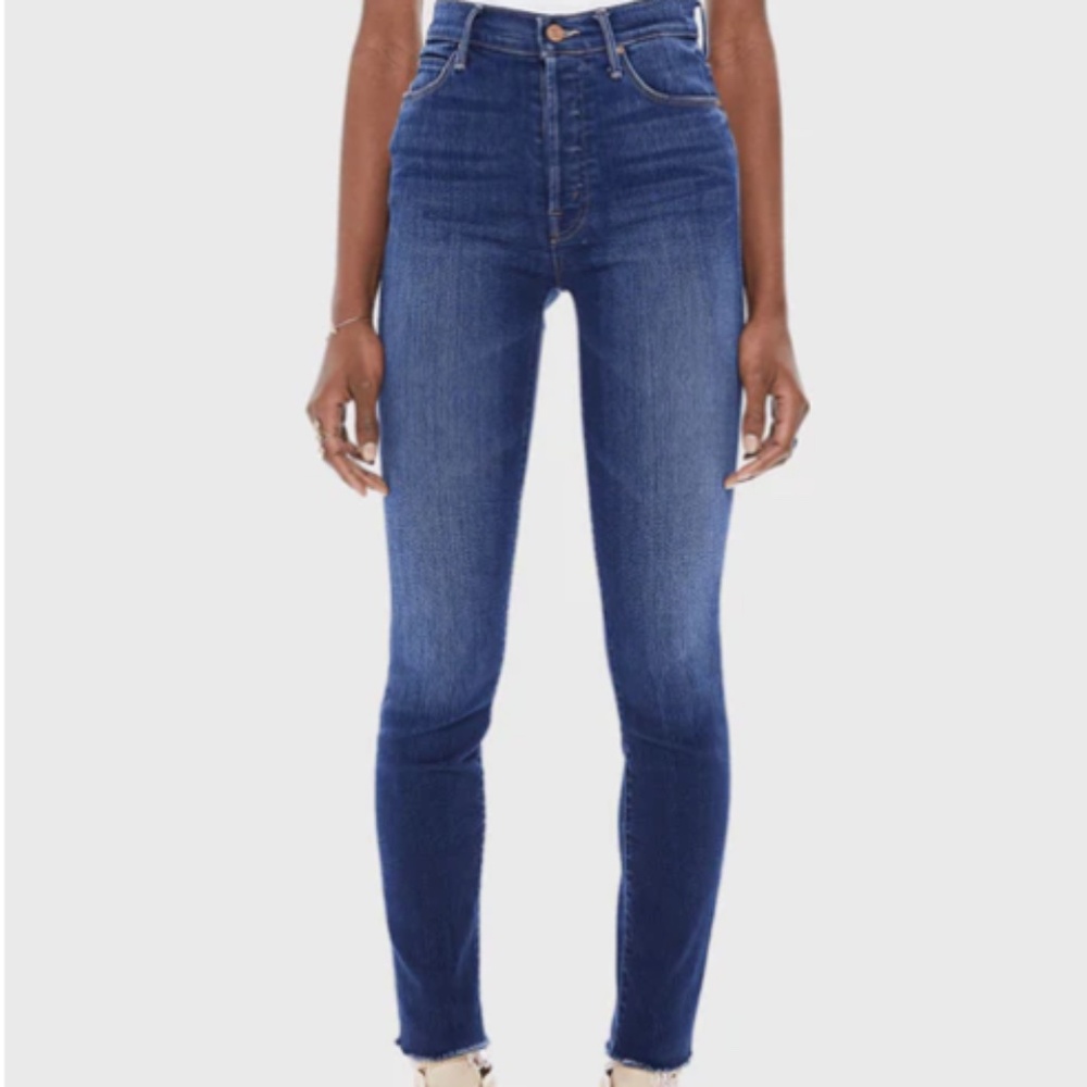 MOTHER The Stunner Ankle Fray Sweet Lime Straight Skinny Jean